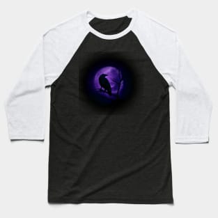 Raven and full moon Baseball T-Shirt